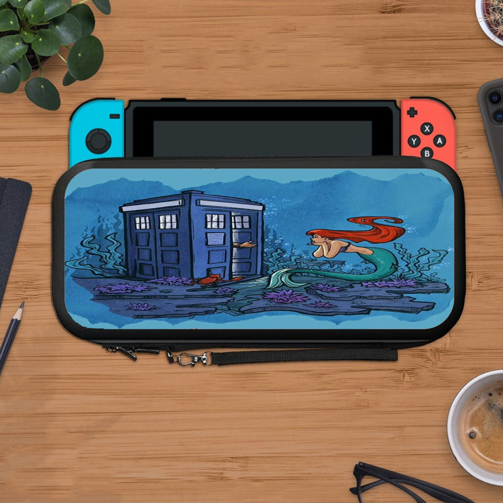 Little Mermaid Meet Tardis Protective Carry Switch Nintendo Switch 2 Case