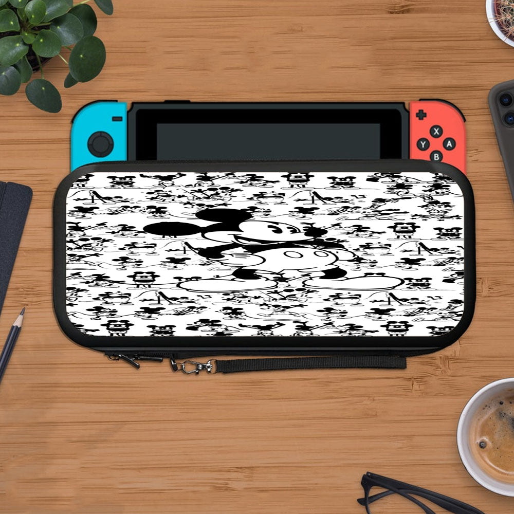 Mickey Mouse Black White Cartoon Collage Protective Carry Switch Nintendo Switch 2 Case