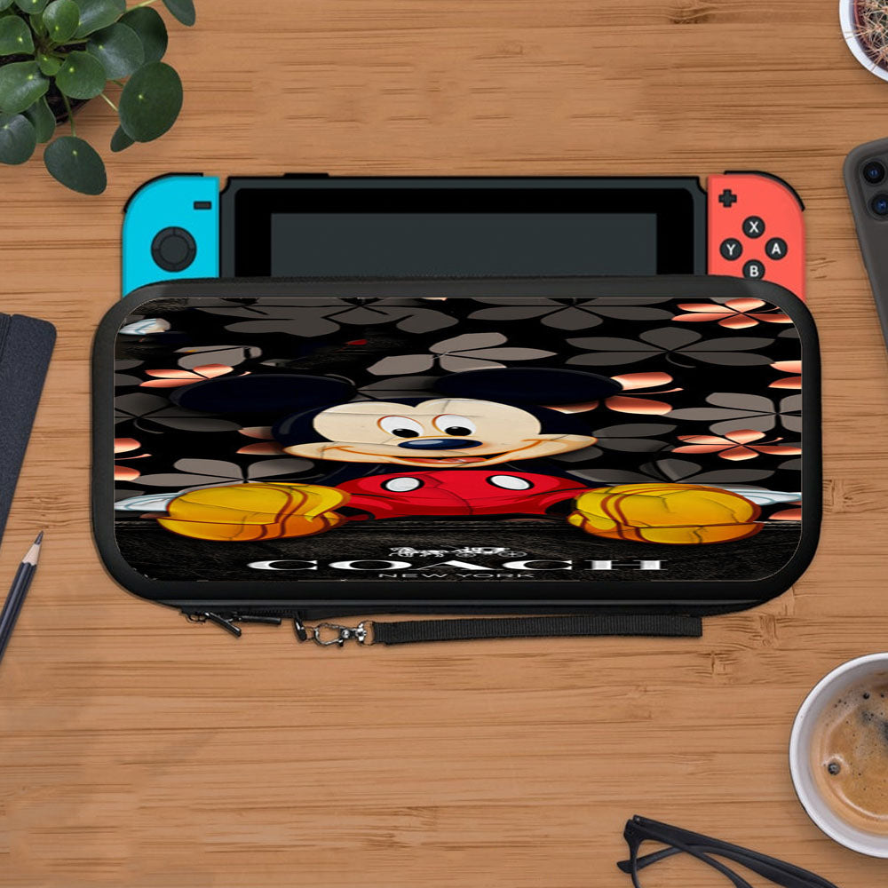 Mickey Mouse Coach Black Flowers Protective Carry Switch Nintendo Switch 2 Case