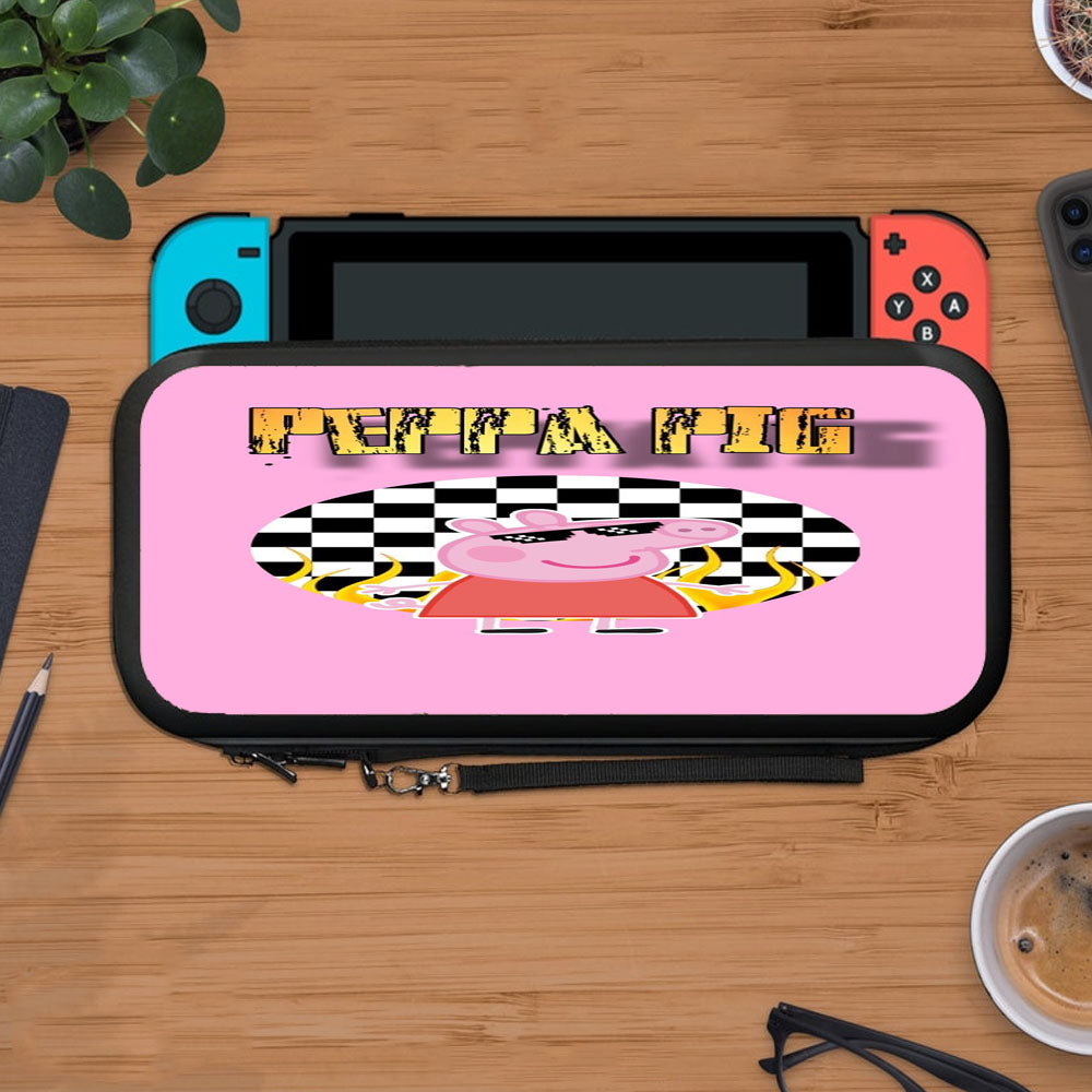Peppa Pig With Eyeglasses Wallpaper Protective Carry Switch Nintendo Switch 2 Case