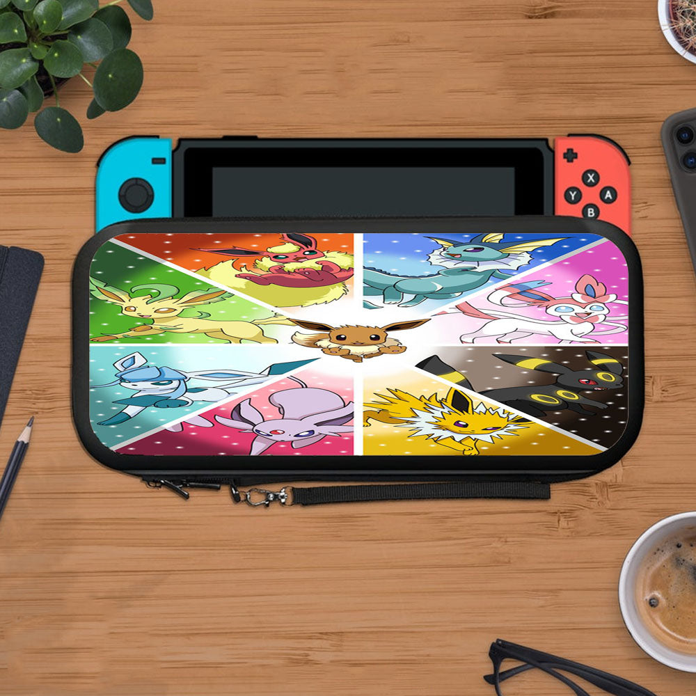Pokemon Eevee Evolution Pocket Monster Glasses Protective Carry Switch Nintendo Switch 2 Case