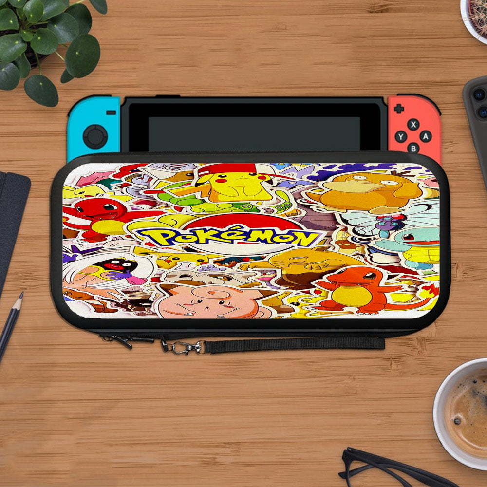 Pokemon Pikachu And All Friends Sticker Wallpaper Protective Carry Switch Nintendo Switch 2 Case