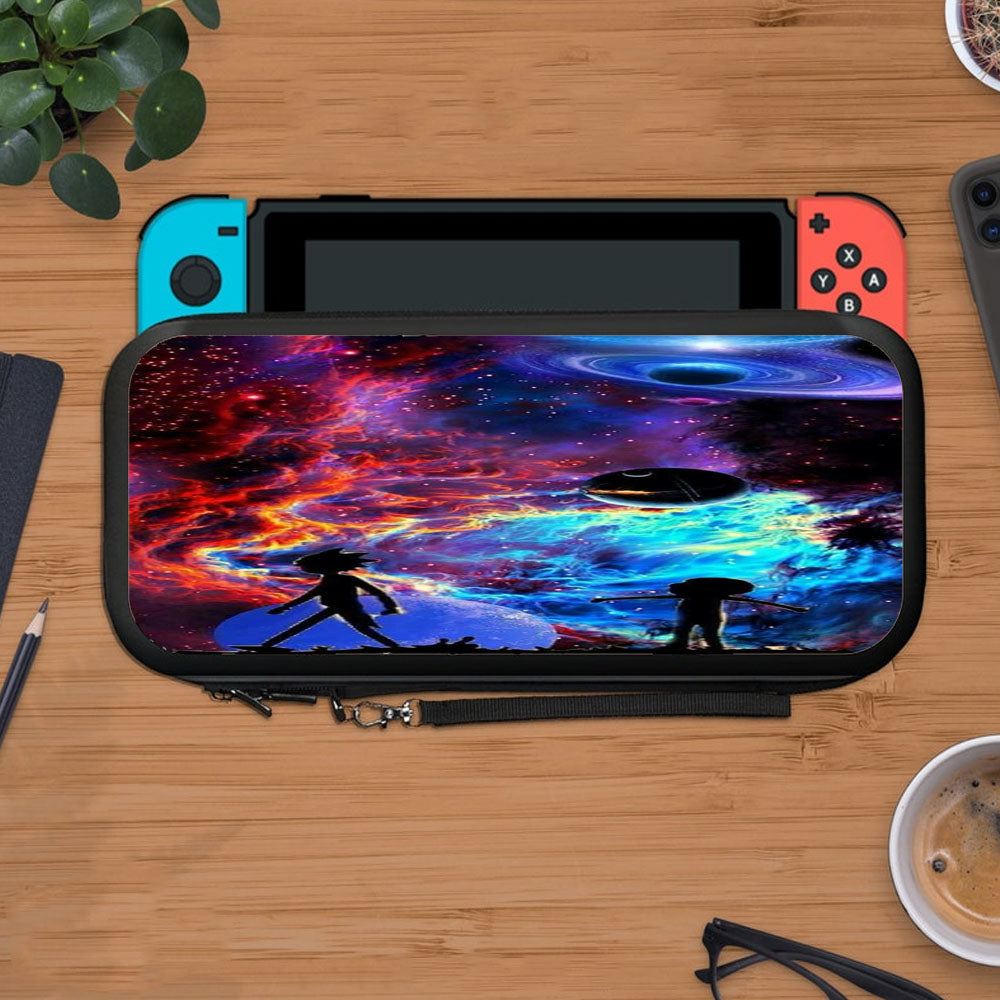 Silhouette Rick And Morty Galaxy Nebula Color Protective Carry Switch Nintendo Switch 2 Case