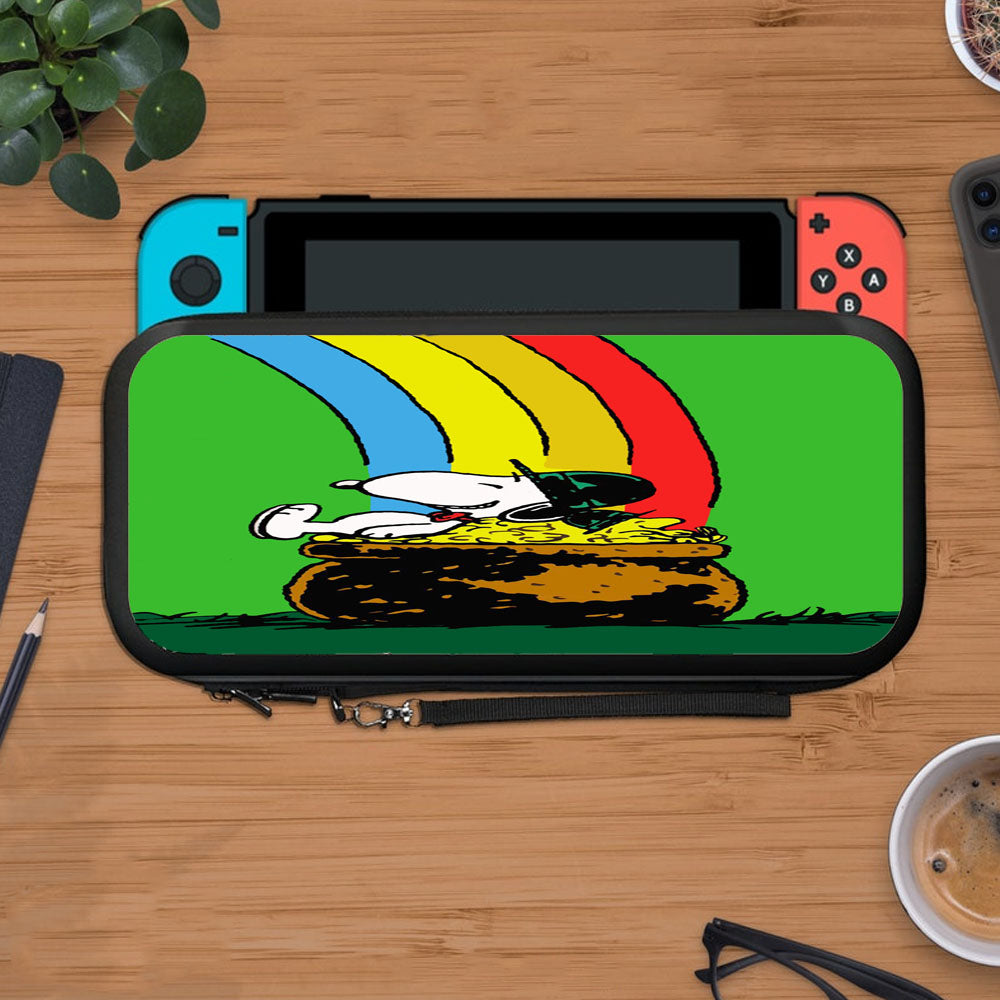 Snoopy Green Rainbow St Patricks Day Protective Carry Switch Nintendo Switch 2 Case