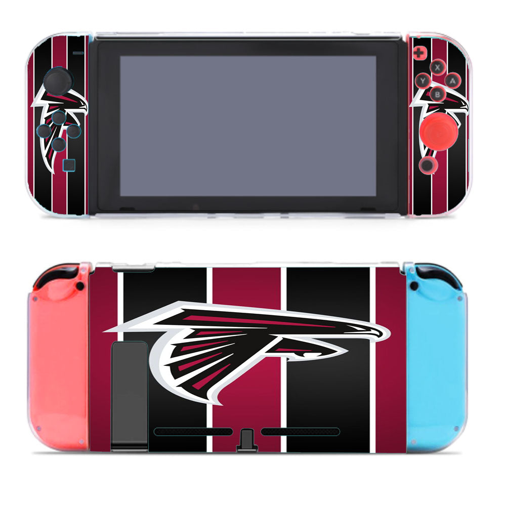 Black Red White Line Atlanta Falcon Logo Nintendo Switch Cover Case