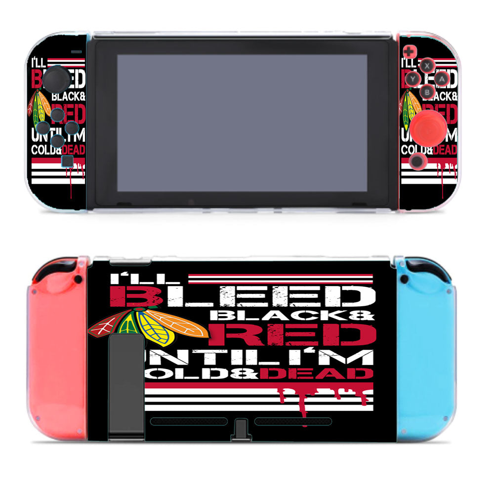 Bleed Black And Red Chicago Blackhawks Nintendo Switch Cover Case