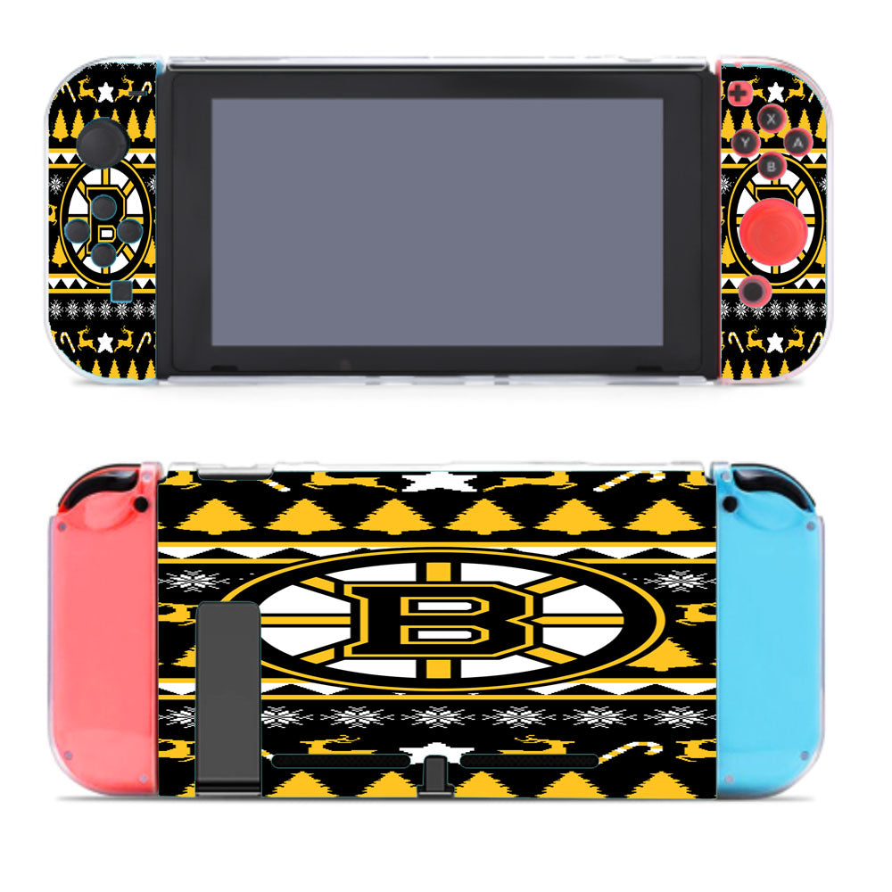 Boston Bruins Christmas Sweater Nintendo Switch Cover Case