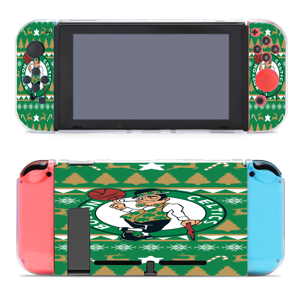 Boston Celtics Christmas Sweater Nintendo Switch Cover Case