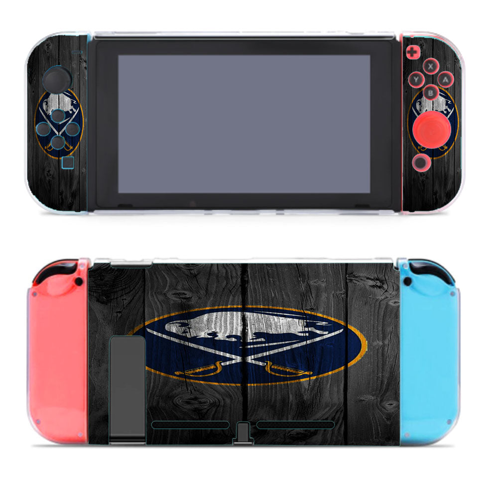 Buffalo Sabres Nhl Logo Dark Wood Wallpaper Nintendo Switch Cover Case