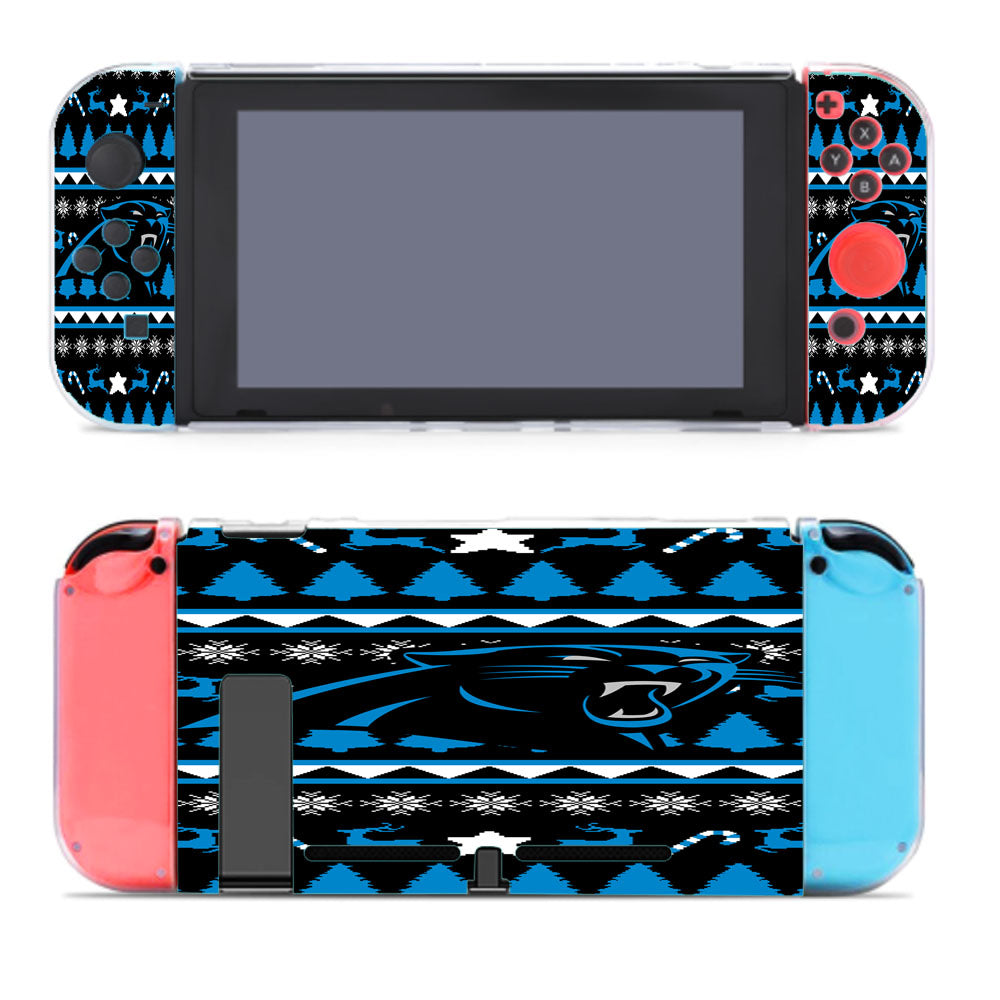 Carolina Panthers Christmas Sweater Nintendo Switch Cover Case