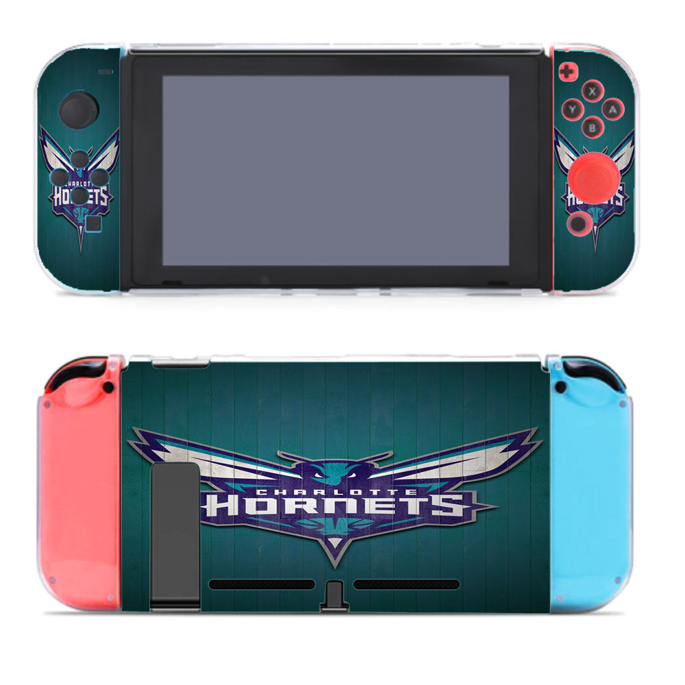 Charlotte Hornets Wood Logo Nintendo Switch Cover Case