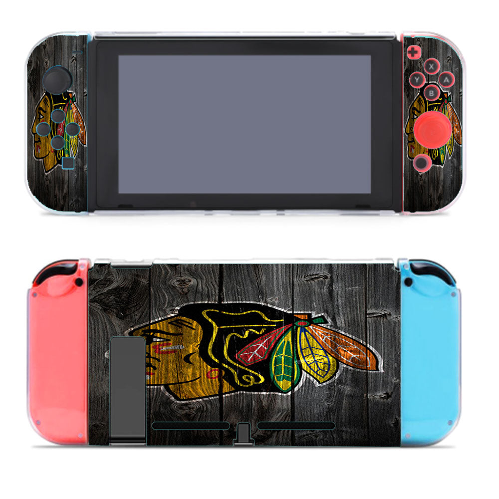 Chicago Blackhawks Wooden Nintendo Switch Cover Case