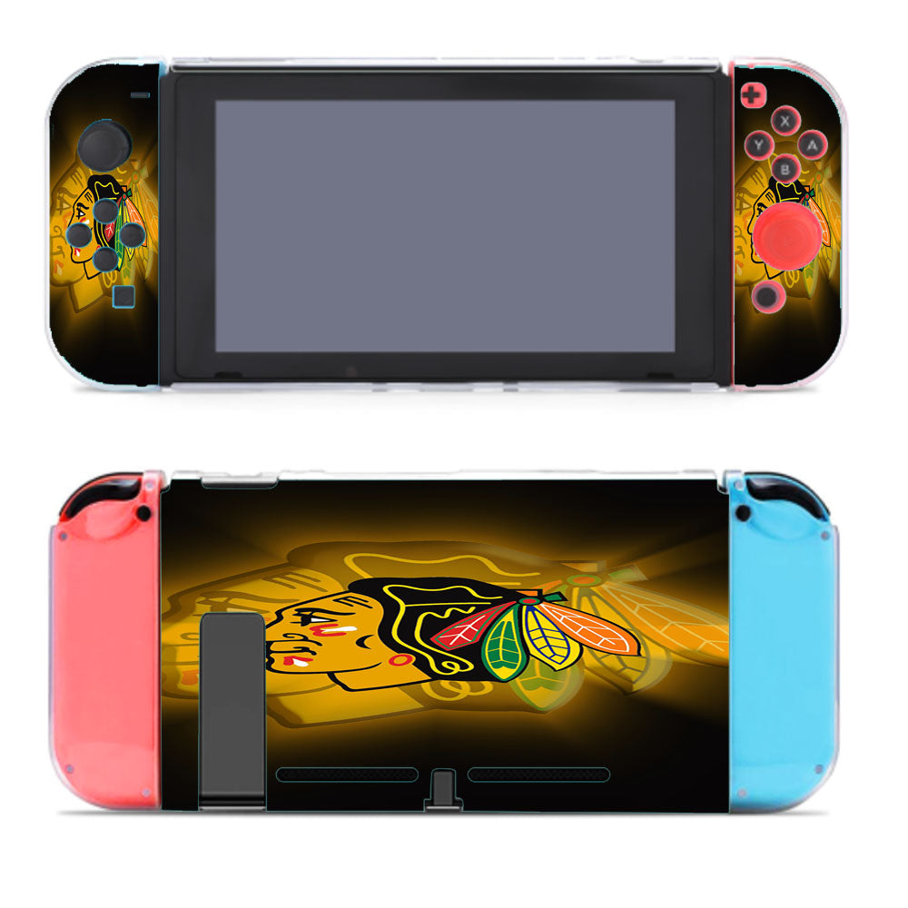 Chicago Blackhawks Yellow Silhouette Nintendo Switch Cover Case