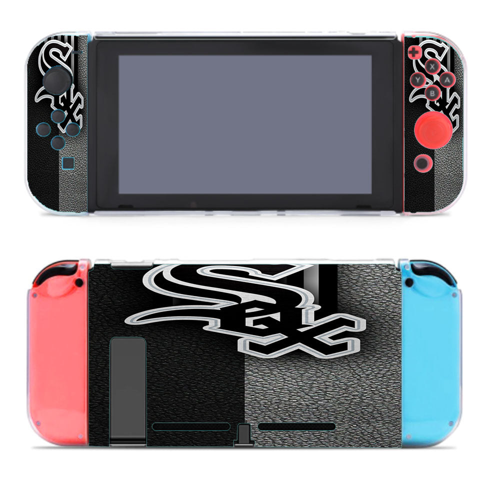Chicago White Sox Leather Texture Wallpaper Nintendo Switch Cover Case