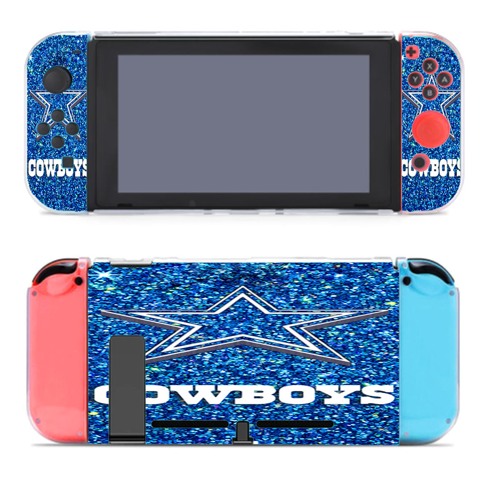 Dallas Cowboys Blue Sparkling Glitter Nintendo Switch Cover Case