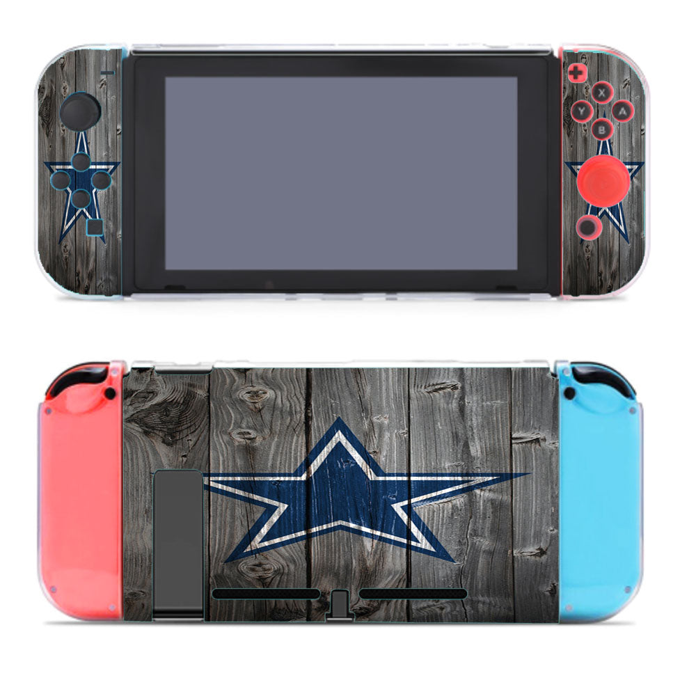 Dallas Cowboys Star Nfl Logo Dark Wood Wallpaper Nintendo Switch Cover Case