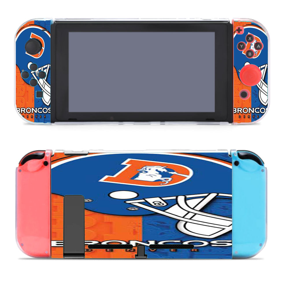 Denver Broncos Embossed Logos Helmet Nintendo Switch Cover Case