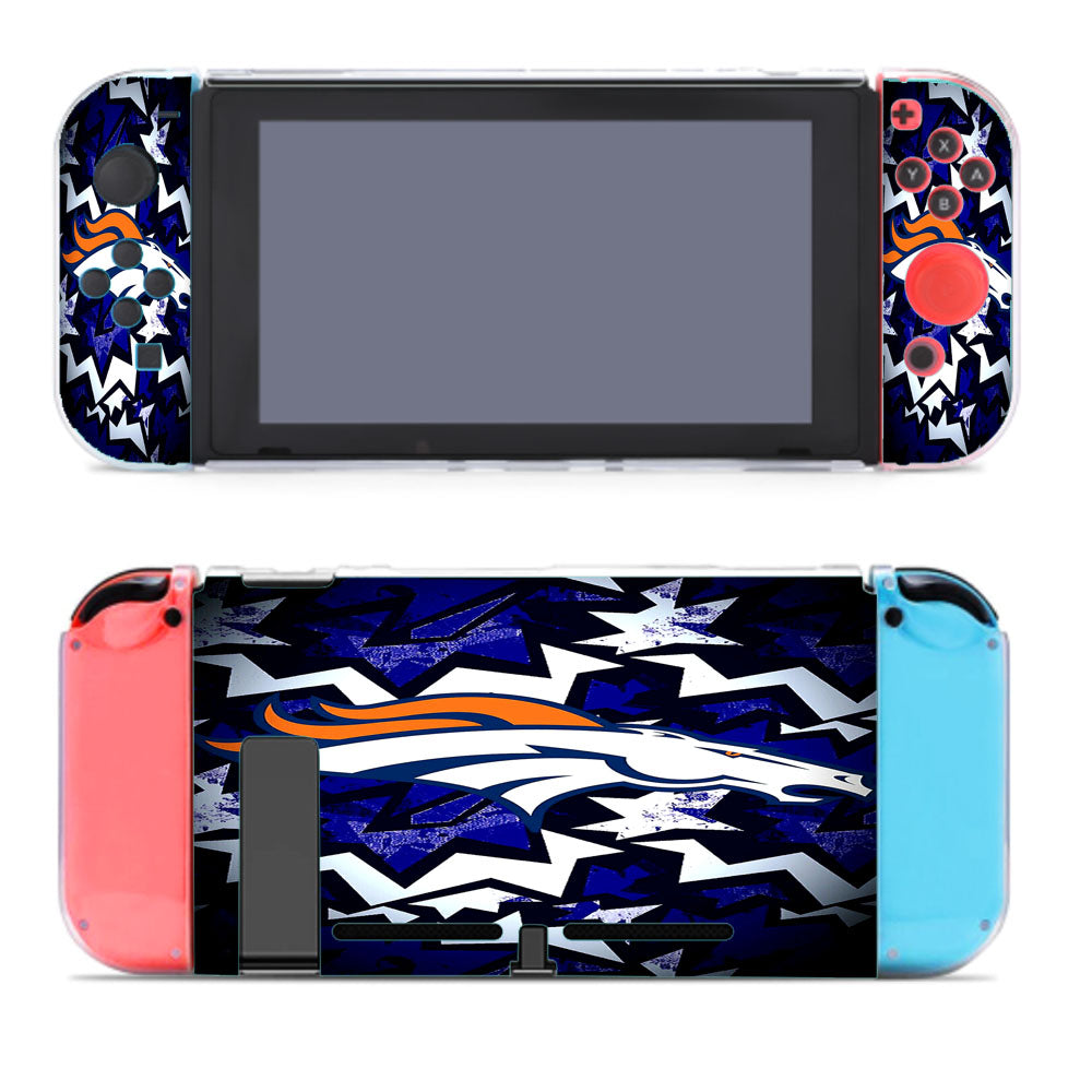 Denver Broncos Football Team Zigzag Art Nintendo Switch Cover Case