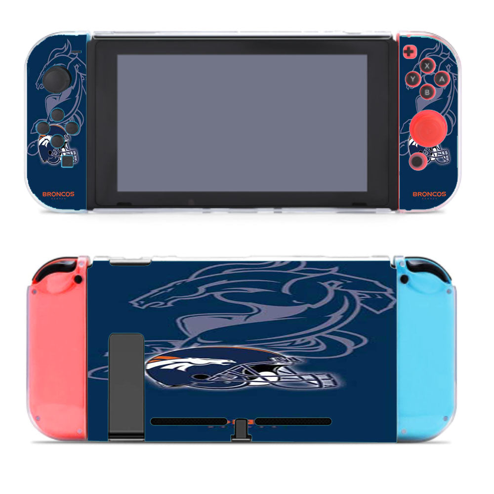 Denver Broncos Helmet On Blue Nintendo Switch Cover Case