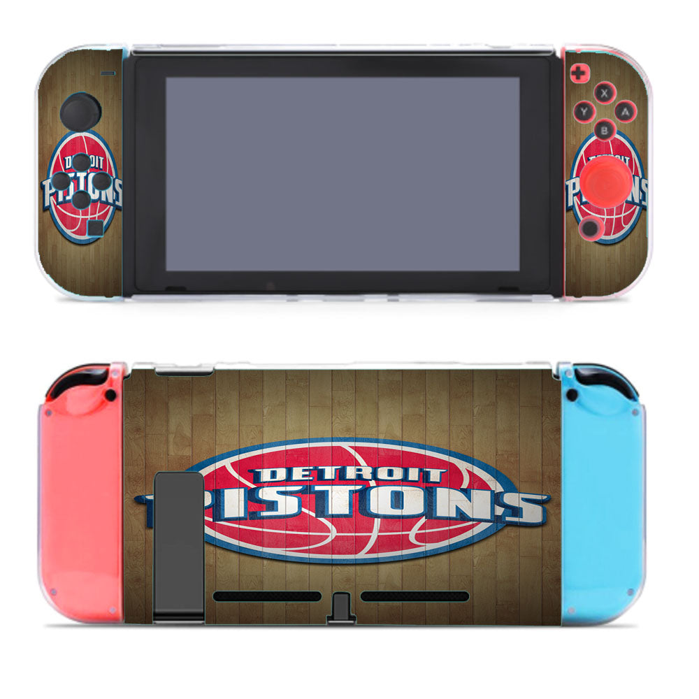 Detroit Pistons Nba Wood Logo Nintendo Switch Cover Case
