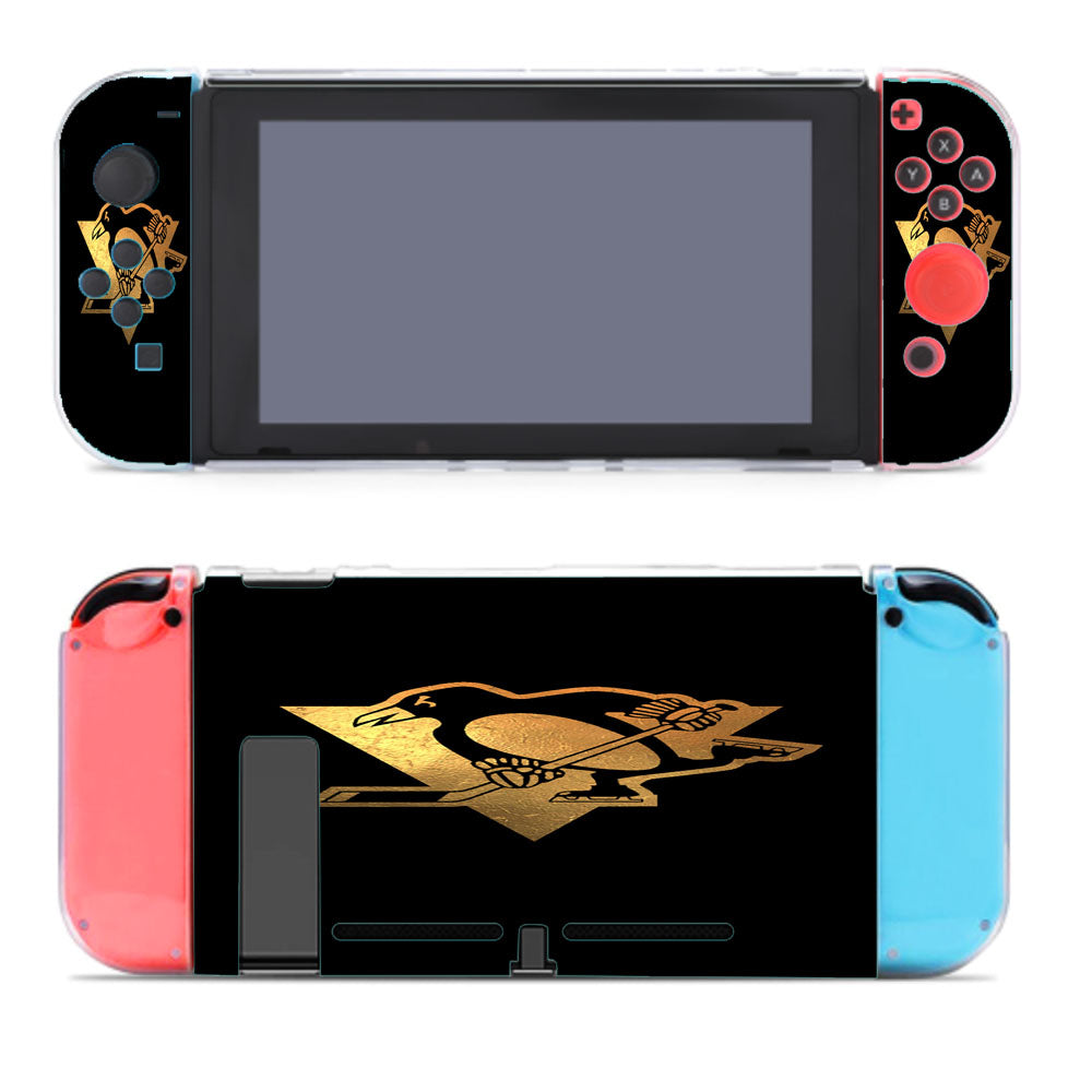 Gold Pittsburgh Penguin Logo Nintendo Switch Cover Case