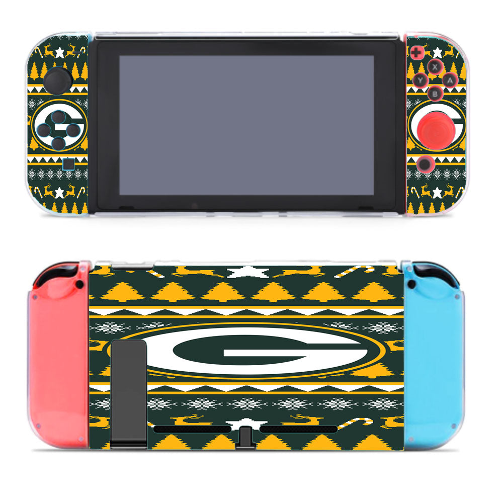 Green Bay Packers Christmas Sweater Nintendo Switch Cover Case
