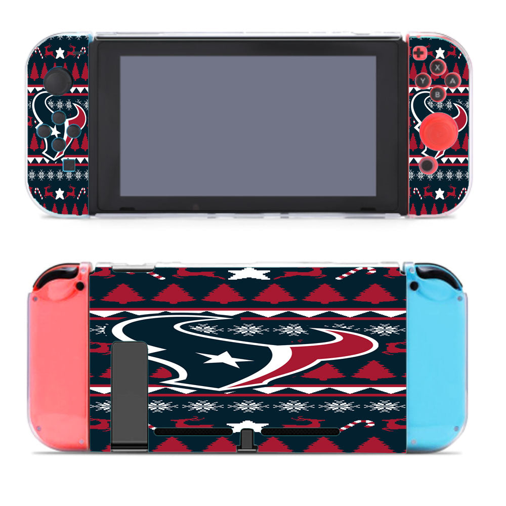 Houston Texans Christmas Sweater Nintendo Switch Cover Case
