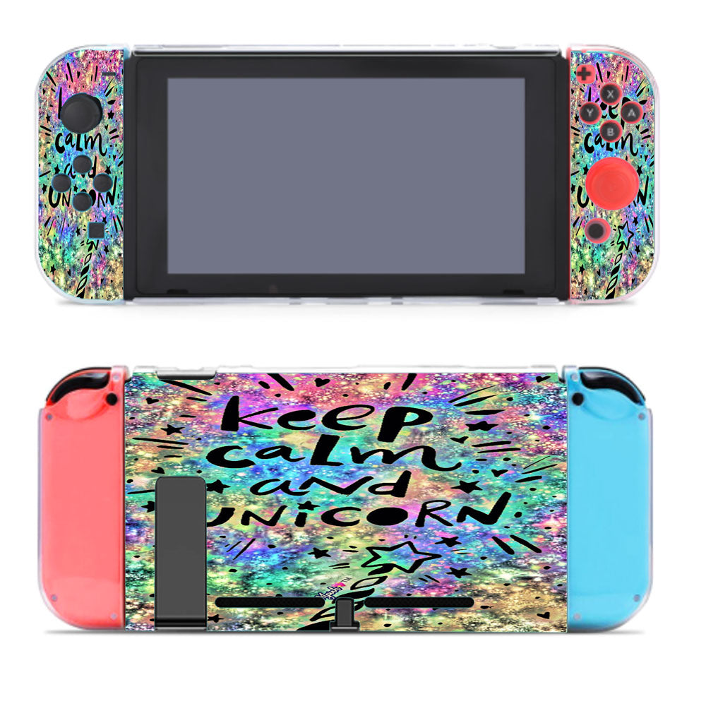 Keep Calm And Unicorn Art Galaxy Colorful Nintendo Switch Cover Case