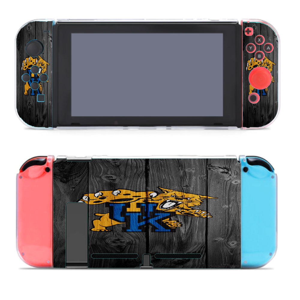 Kentucky Wildcats University Logo Dark Wood Wallpaper Nintendo Switch Cover Case