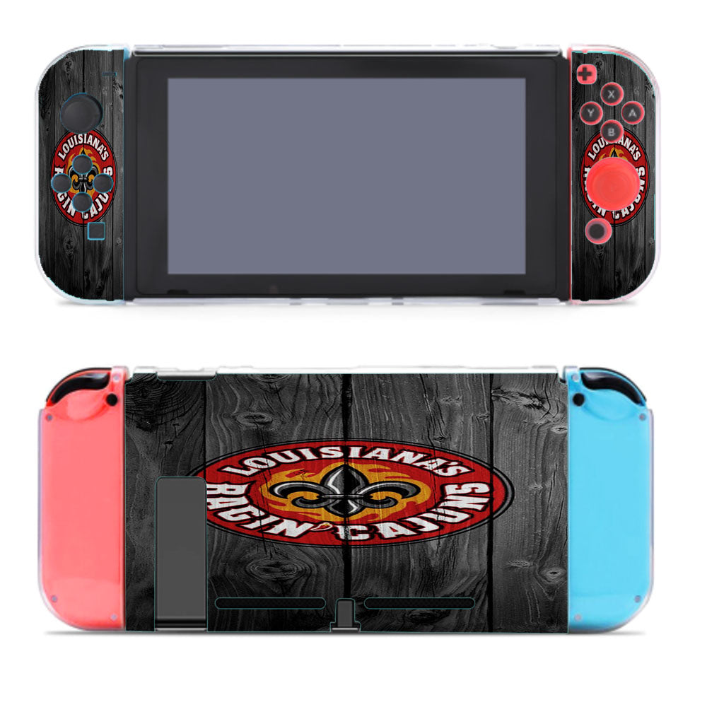 Louisiana Ragin Cajuns University Nfl Logo Dark Wood Wallpaper Nintendo Switch Cover Case