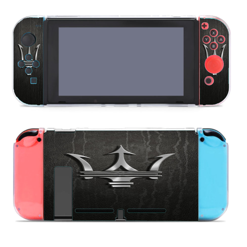Maserati Metal Logo Emblem Leather Texture Nintendo Switch Cover Case