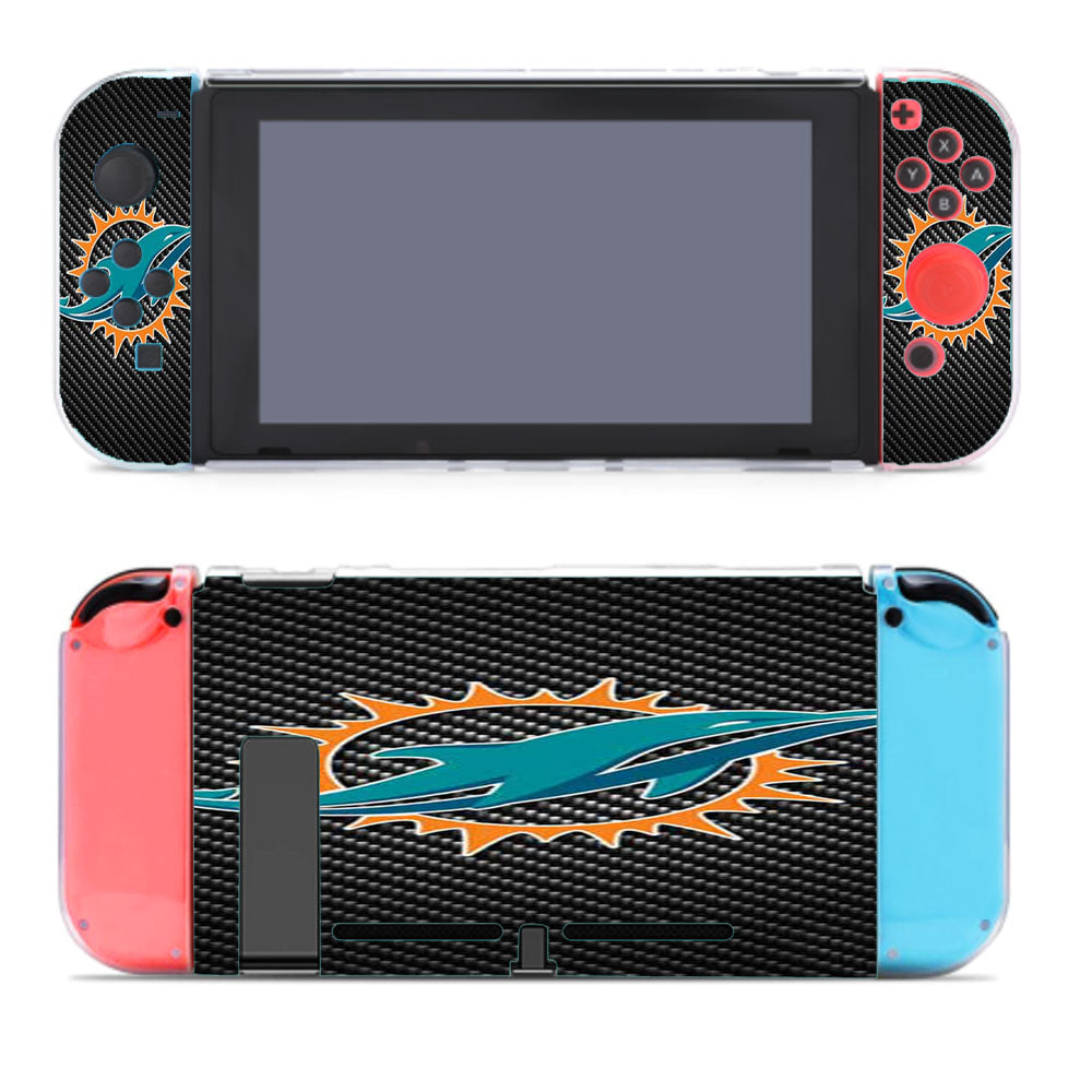Miami Dolphins Carbon Fiber Nintendo Switch Cover Case
