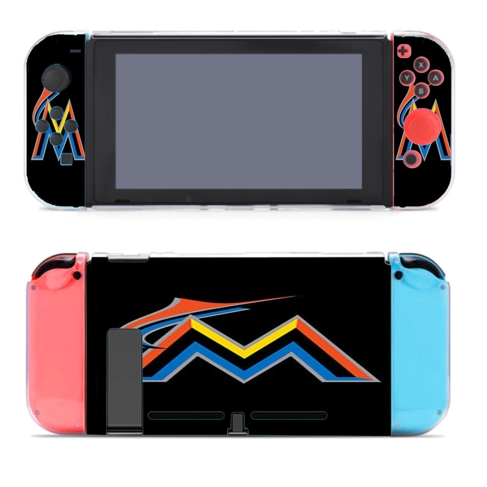 Miami Marlins Baseball Logo Black Nintendo Switch Cover Case