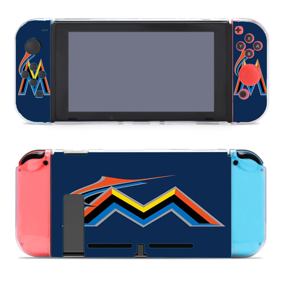 Miami Marlins Baseball Logo Blue Nintendo Switch Cover Case