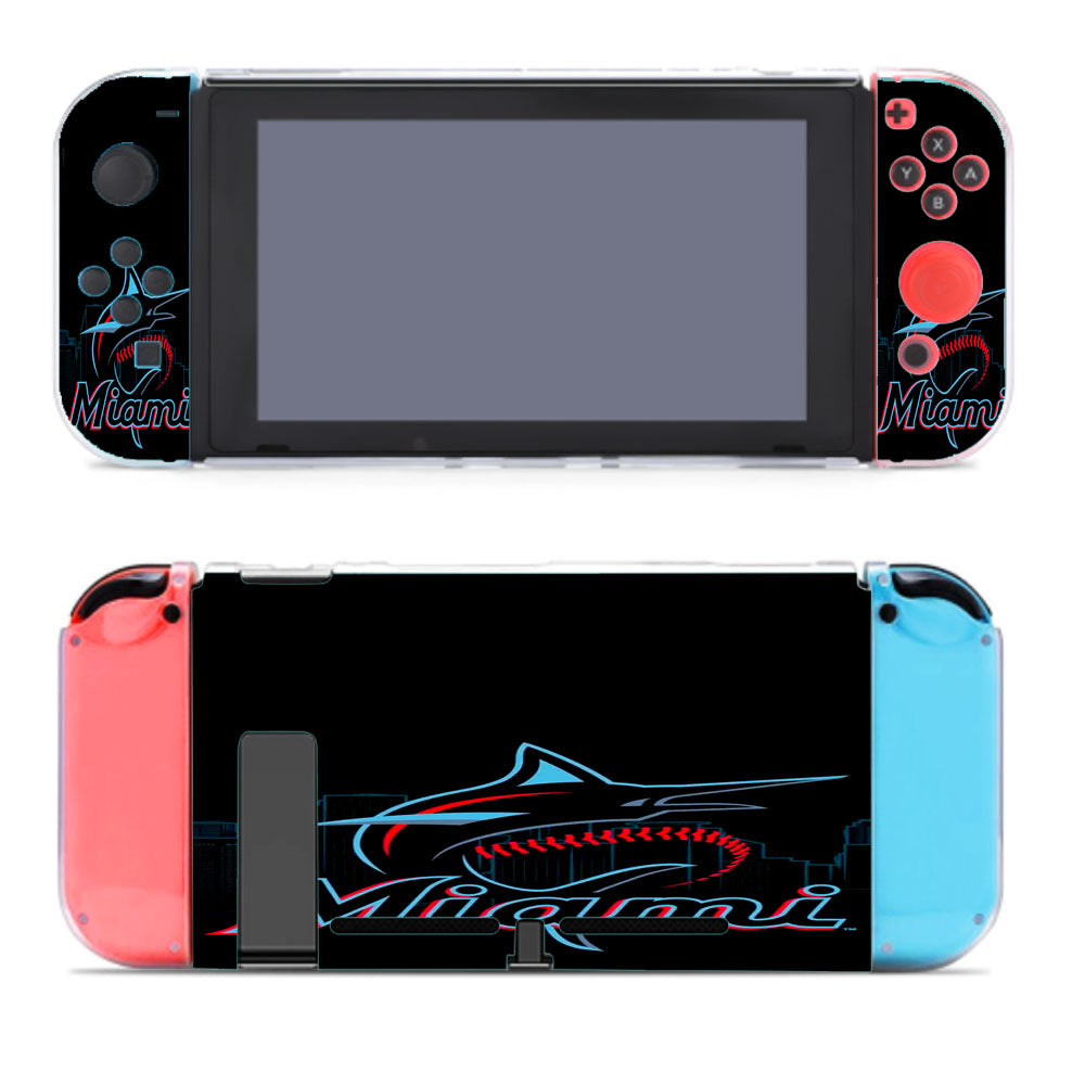 Miami Marlins Baseball Team Emblem Nintendo Switch Cover Case