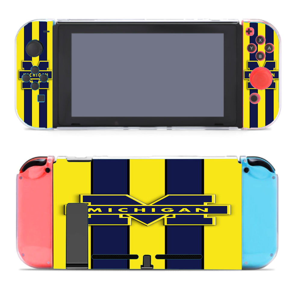 Michigan University Wolverines Stripe Logo Nintendo Switch Cover Case