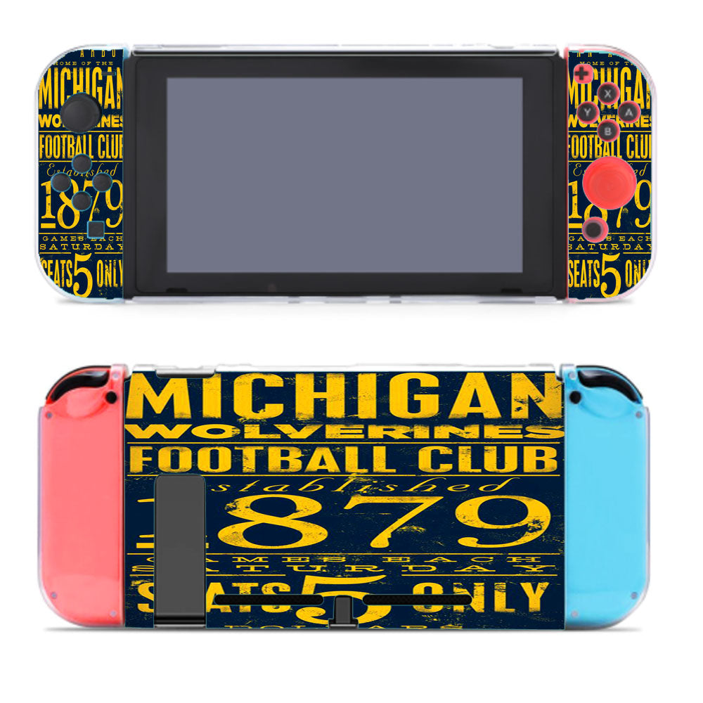 Michigan Wolverines Football Club Art Font Nintendo Switch Cover Case