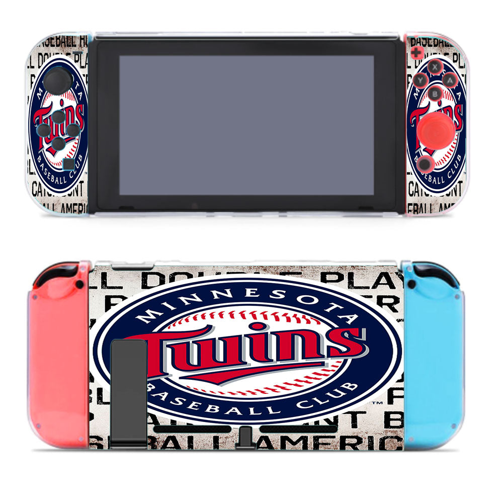 Minnesota Twins Baseball Club Font Doodle Nintendo Switch Cover Case