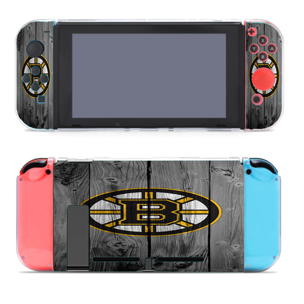New Boston Bruins Logo Dark Wood Wallpaper Nintendo Switch Cover Case