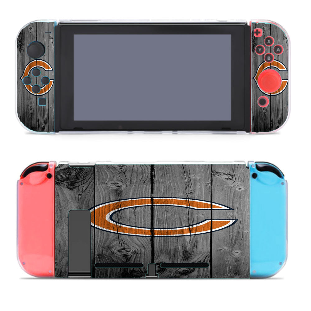 New Chicago Bears Nfl Logo Dark Wood Wallpaper Nintendo Switch Cover Case