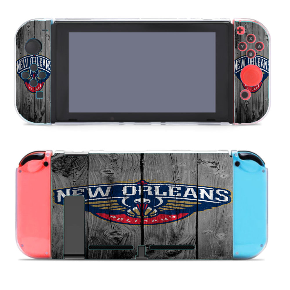 New Orleans Pelican Nba Logo Dark Wood Wallpaper Nintendo Switch Cover Case