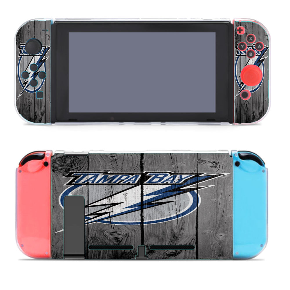 New Tampa Bay Lightning Nhl Logo Dark Wood Wallpaper Nintendo Switch Cover Case