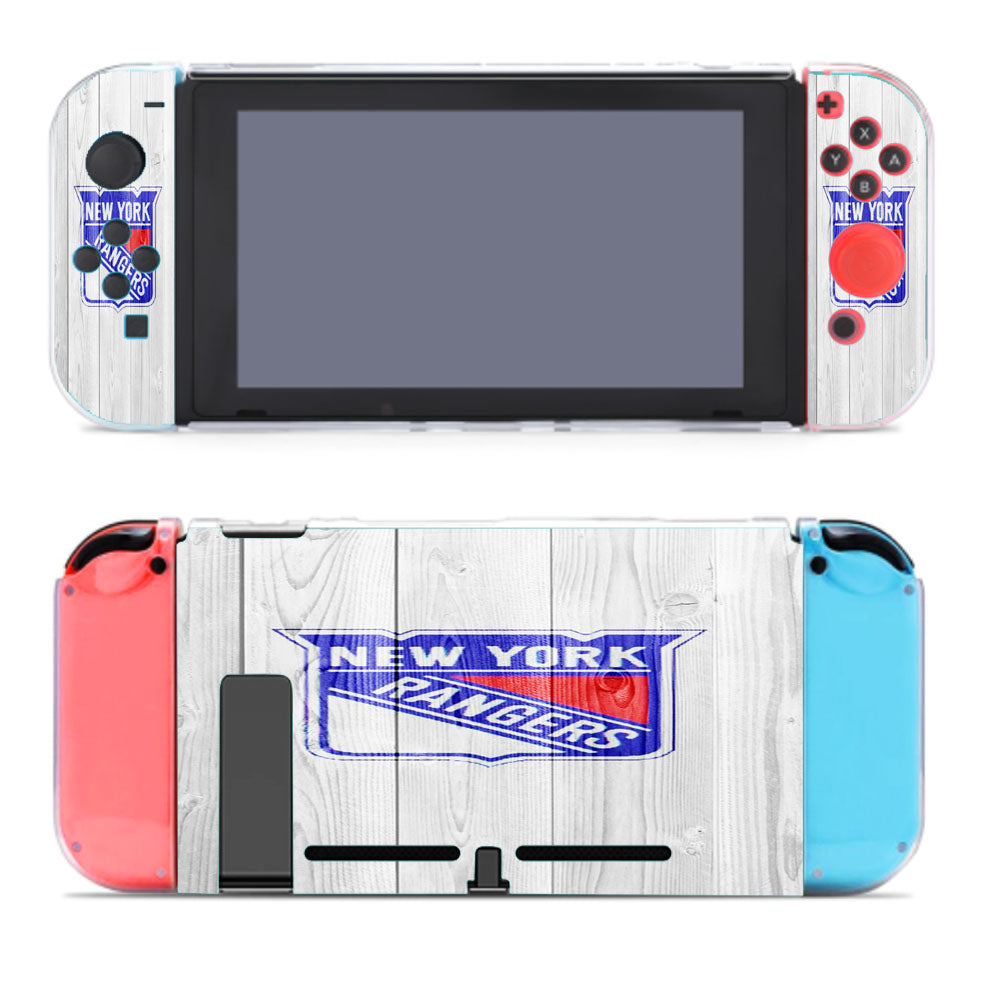 New York Rangers Nhl Logo White Wood Wallpaper Nintendo Switch Cover Case