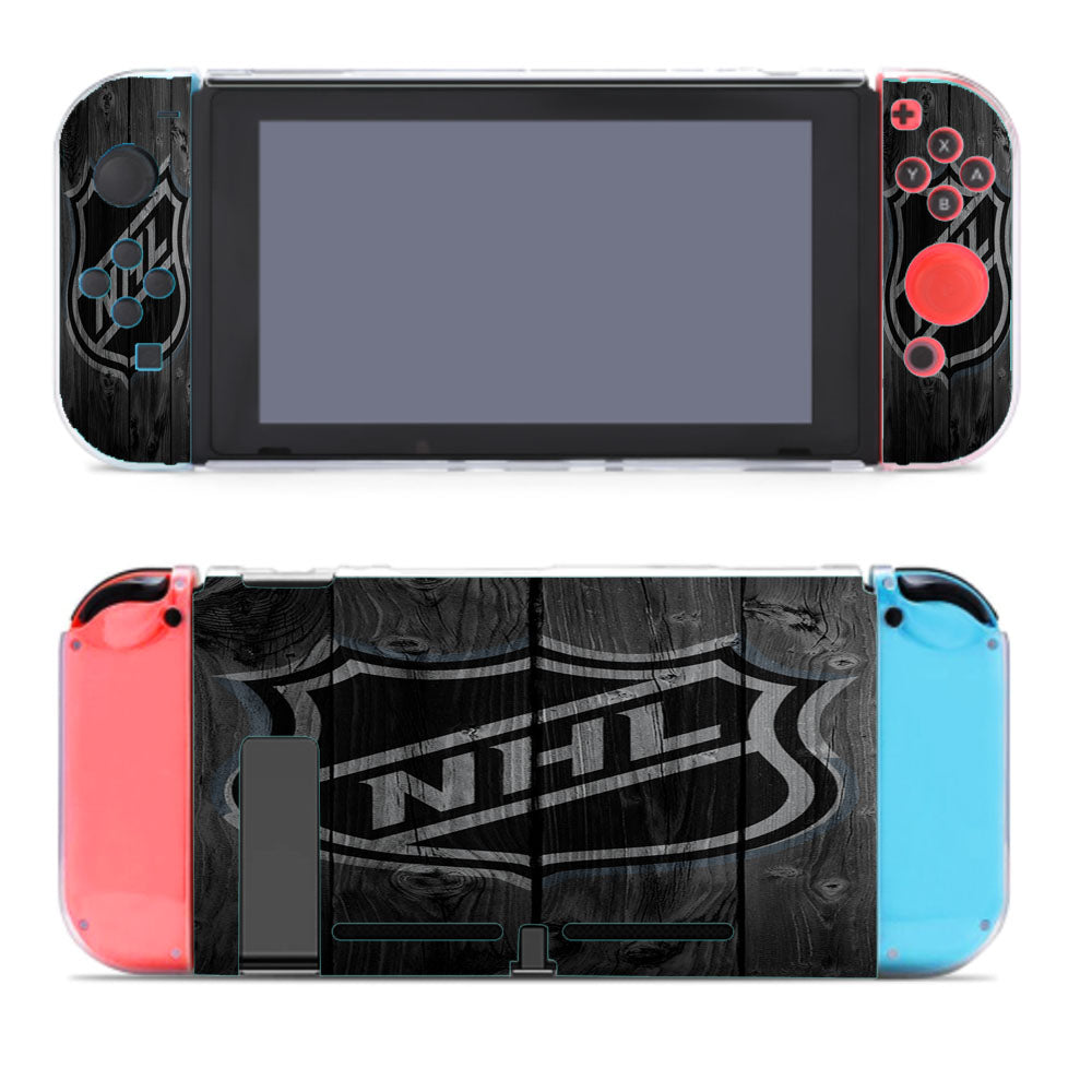Nhl Hockey Logo Dark Wood Wallpaper Nintendo Switch Cover Case
