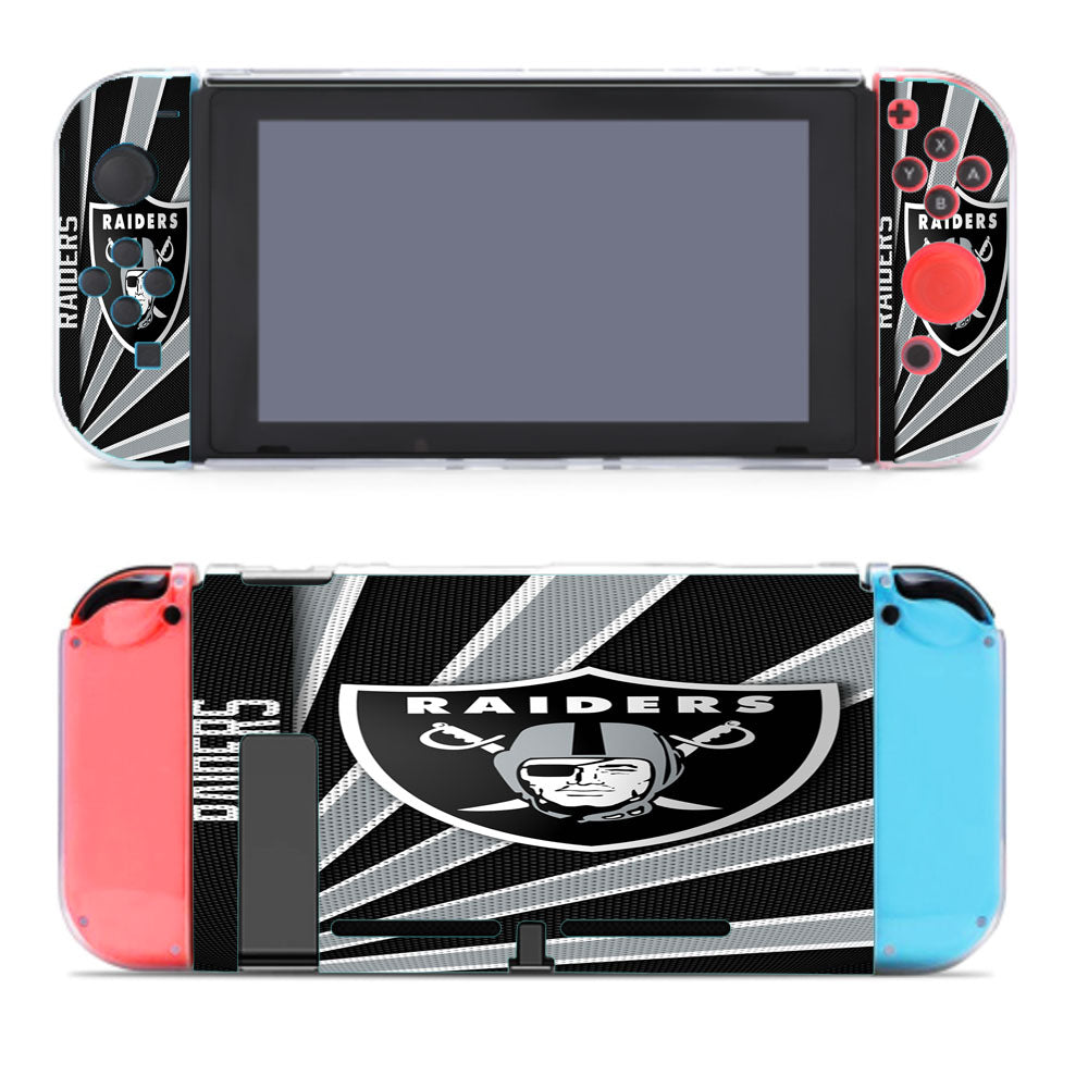 Oakland Raiders Stripe Wallpaper Nintendo Switch Cover Case