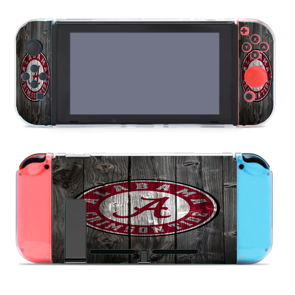 Old Alabama Crimson Tide Nfl Logo Dark Wood Wallpaper Nintendo Switch Cover Case