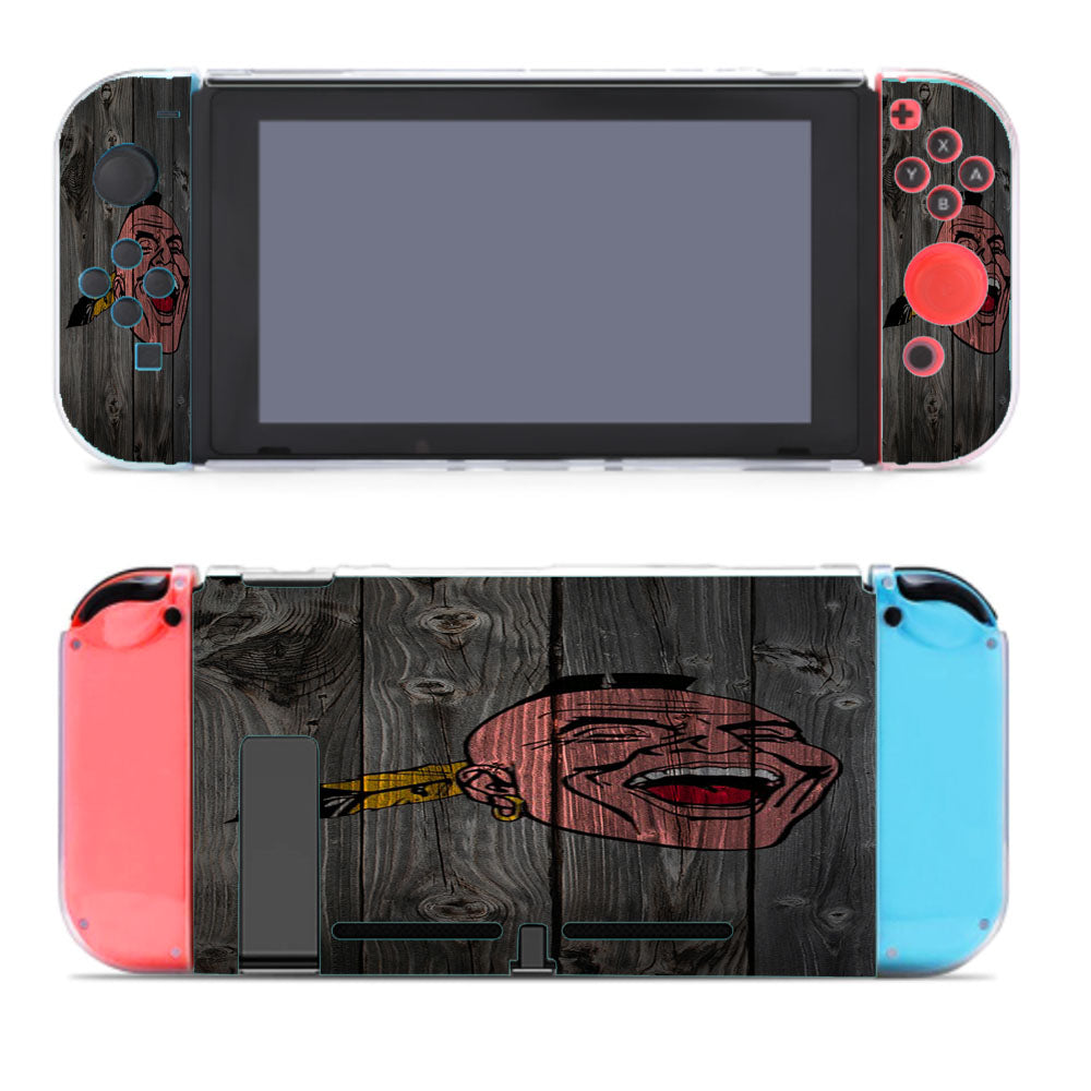 Old Boston Braves Mlb Logo Dark Wood Wallpaper Nintendo Switch Cover Case