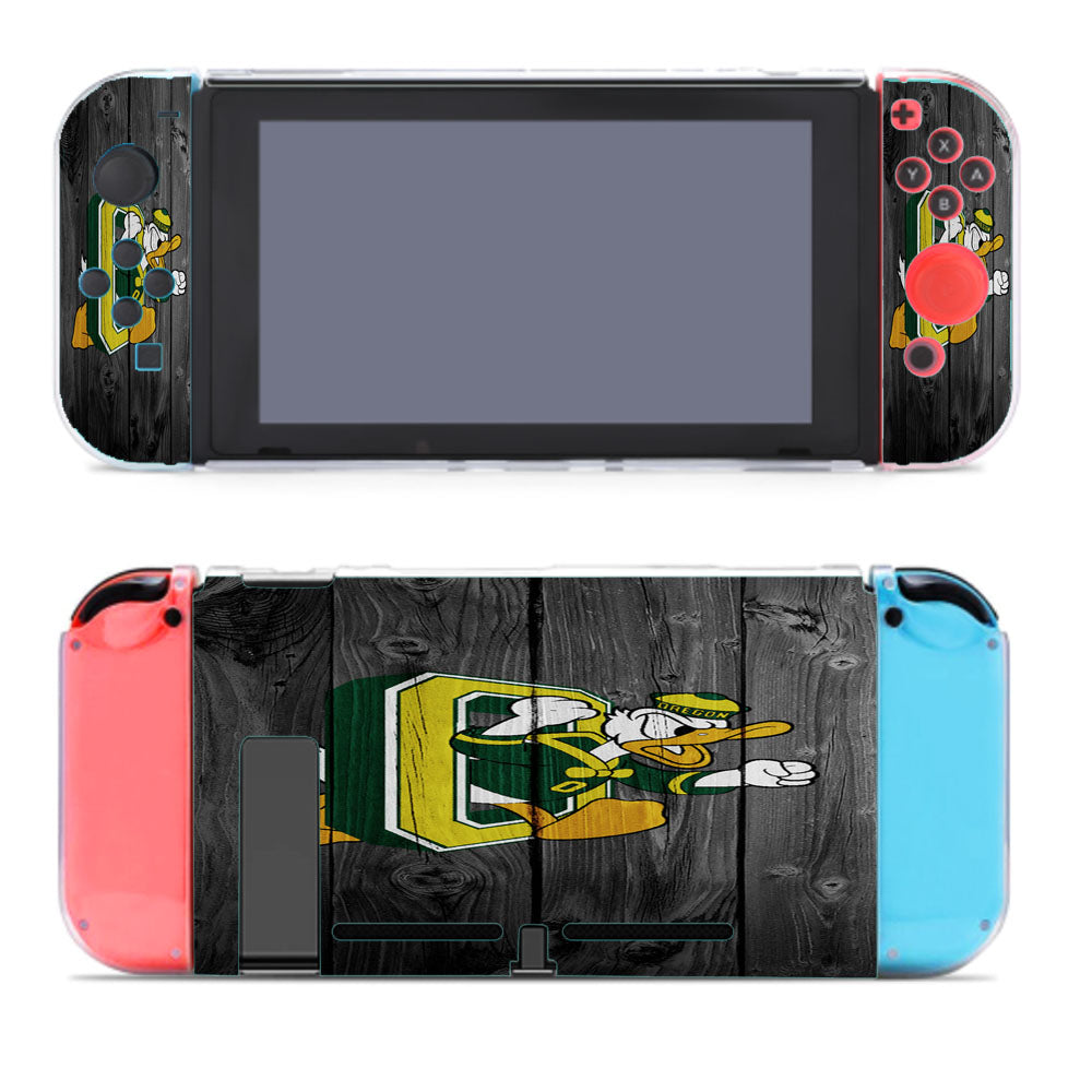 Oregon Ducks University Nfl Logo Dark Wood Wallpaper 2 Nintendo Switch Cover Case