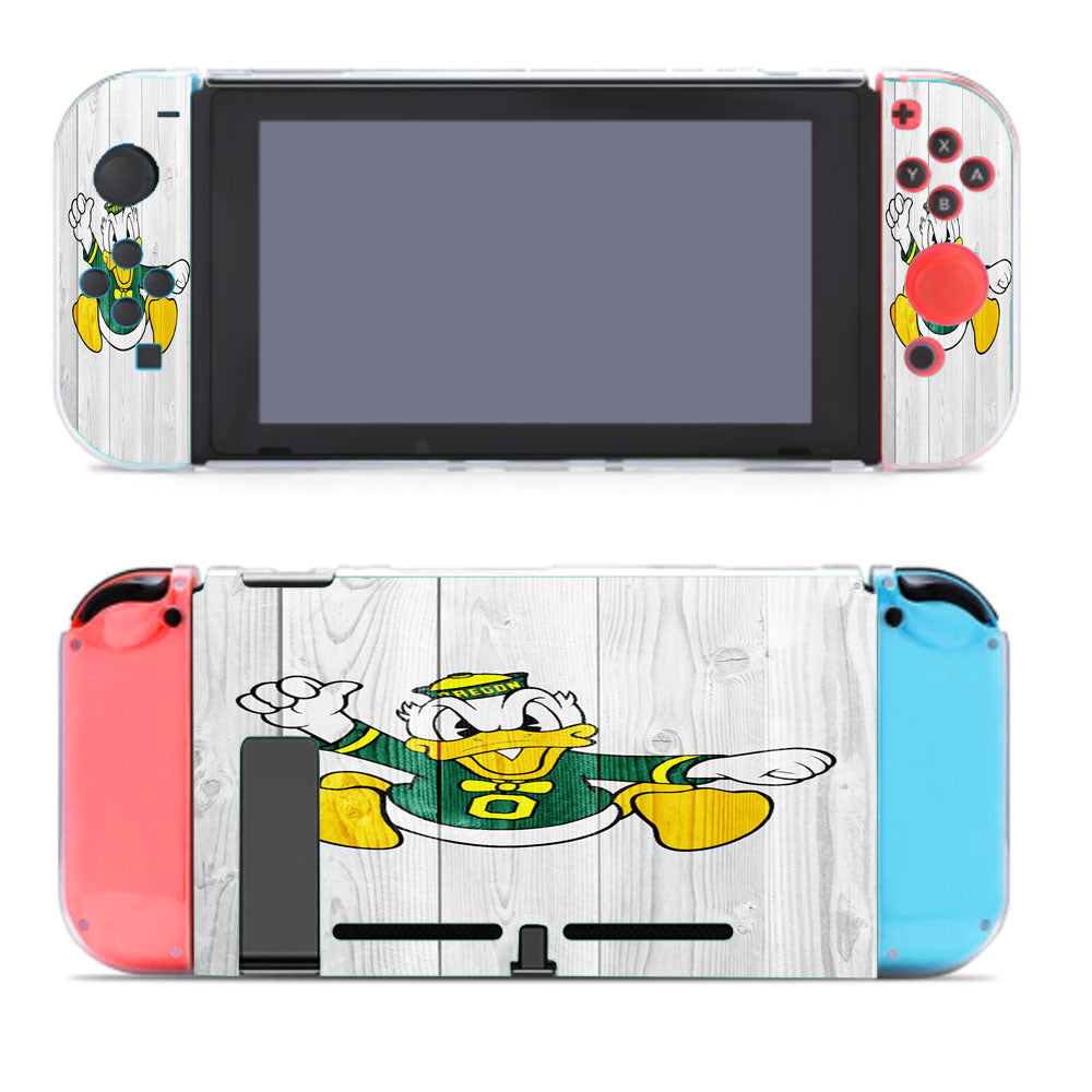 Oregon Ducks University Nfl Logo White Wood Wallpaper 3 Nintendo Switch Cover Case
