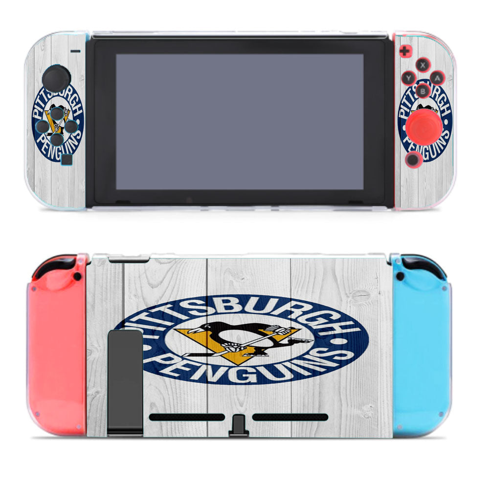 Pittsburgh Penguins Nhl Logo Wood Wallpaper Nintendo Switch Cover Case